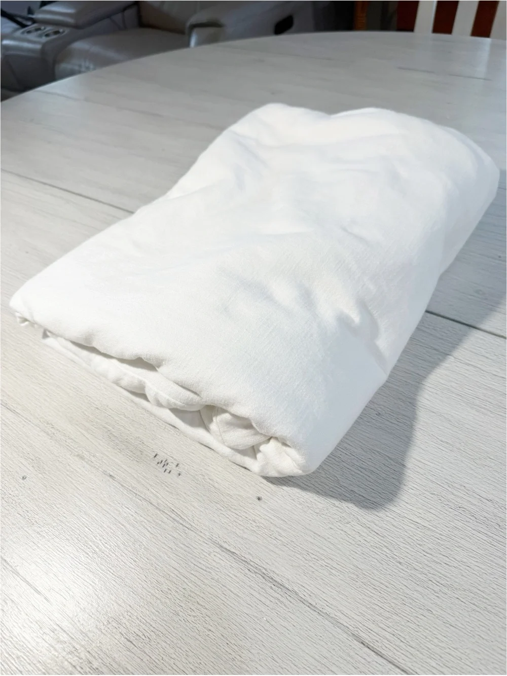 WEST ELM White Linen Cotton Blend Seamed Textured Duvet Cover Button Close Twin.